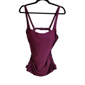 ATHLETA Floral Square Neck Underwire Bra Cup Athletic Tankini Swim top 36D